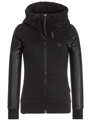 Naketano Black Meine Geschäfte Flex III Zip Hoodi bei Blue Naketano Damen Kapuzenjacke Geschäfte Flex III Zip Hoodie